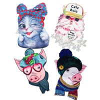 Cartoon Cat Pig Head Sequin Cloth Nhlt148244 main image 2