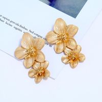 Fashion Flower Stoving Varnish Alloy Drop Earrings main image 5