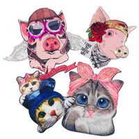 Cartoon Pig Print Short Sleeve Digital Print Cloth Sticker Nhlt148295 main image 1
