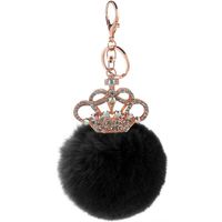 Creative Gift Crown Key Ring Rex Rabbit Hair Ball Pendant Nhmm148348 main image 3