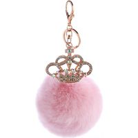 Creative Gift Crown Key Ring Rex Rabbit Hair Ball Pendant Nhmm148348 main image 4