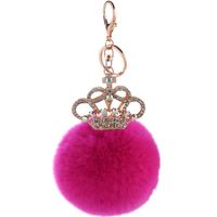Creative Gift Crown Key Ring Rex Rabbit Hair Ball Pendant Nhmm148348 main image 6