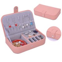 New Leather Jewelry Boxes Simple Lychee Travel Jewelry Cases Nhhw148072 sku image 4
