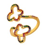 تبيع   مجوهرات قوس قزح ، شخصية أصلية مليئة بالماس ، فراشة مجوفة ، خاتم مفتوح أنثى Irih97 sku image 1