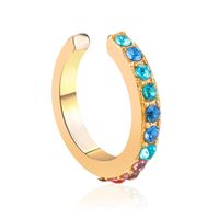 Wholesale Jewelry Lady U Shape Copper Artificial Gemstones Plating Earrings main image 7