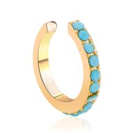 Wholesale Jewelry Lady U Shape Copper Artificial Gemstones Plating Earrings main image 11