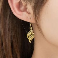 Fashion Cutout Rhinestone-studded Metal Wavy Earrings Nhdp148478 main image 2