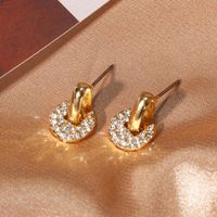 Fashion Full Rhinestone Geometric Hoop Earrings Nhdp148501 main image 1