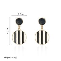 Fashion Dripping Black And White Round Earrings Nhpf148706 main image 3