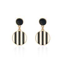 Fashion Dripping Black And White Round Earrings Nhpf148706 main image 6