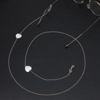 Simple New Handmade White Heart-shaped Shell Glasses Chain Nhbc148736 sku image 1