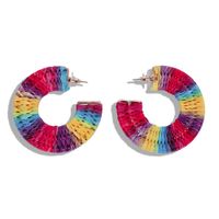Fashion Ethnic Style Colorful Fan-shaped C-shaped Hand-woven Earrings Nhjq139840 main image 7