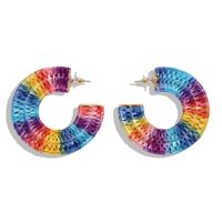 Fashion Ethnic Style Colorful Fan-shaped C-shaped Hand-woven Earrings Nhjq139840 main image 8