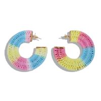 Fashion Ethnic Style Colorful Fan-shaped C-shaped Hand-woven Earrings Nhjq139840 main image 12