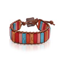 Fashion Color Hand-knitted Single-layer Leather Bracelet Nhjq139841 main image 1