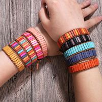 Fashion Color Hand-knitted Single-layer Leather Bracelet Nhjq139841 main image 4