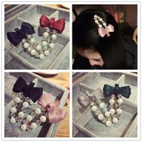 2016 Korea Importierte Qualität Hand Gefertigte Haarschmuck Xiao Xiang Super Flash Pearl Bowknot Seiten Clip Pony Clip Haarnadel Haarnadel Haarnadel main image 1