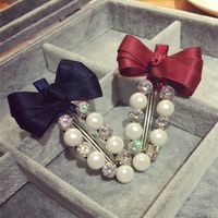 2016 Korea Importierte Qualität Hand Gefertigte Haarschmuck Xiao Xiang Super Flash Pearl Bowknot Seiten Clip Pony Clip Haarnadel Haarnadel Haarnadel main image 4