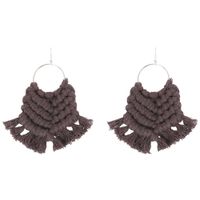 Fashion Big Circle Woven Tassel Earrings Nhjq139860 main image 9