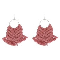 Fashion Big Circle Woven Tassel Earrings Nhjq139860 main image 14