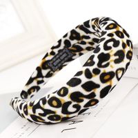 New Leopard Alloy Velvet Sponge Wide Headband Nhhv139912 main image 4