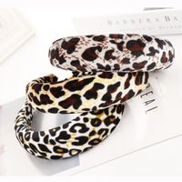 New Leopard Alloy Velvet Sponge Wide Headband Nhhv139912 main image 6