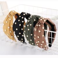 New Solid Color Cloth Beads Wide Headband Nhhv139917 main image 1