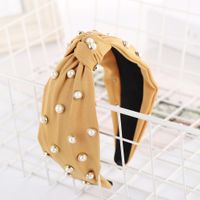 New Solid Color Cloth Beads Wide Headband Nhhv139917 main image 5