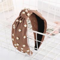 New Solid Color Cloth Beads Wide Headband Nhhv139917 main image 9