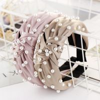 New Solid Color Beads Beaded Wide Headband Nhhv139918 main image 6