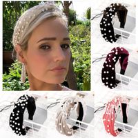 Fashion Multi-color Velvet Beads Sponge Wide Headband Nhhv139948 main image 2