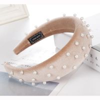 Fashion Multi-color Velvet Bead Sponge Wide Headband Nhhv139950 main image 12