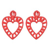 Womens Heart Shaped Raffia Earrings Nhjj139763 sku image 1
