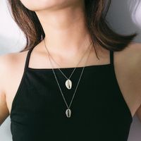 Europäischer Und Amerikanischer Grenz Überschreiten Der Schmuck Einfache Geometrische Kette All-match-halskette Weibliche Quaste Mehr Schicht Ige Strand Muschel Doppel Kette sku image 1