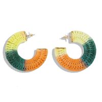 Fashion Ethnic Style Colorful Fan-shaped C-shaped Hand-woven Earrings Nhjq139840 sku image 1