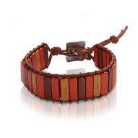 Fashion Color Hand-knitted Single-layer Leather Bracelet Nhjq139841 sku image 1