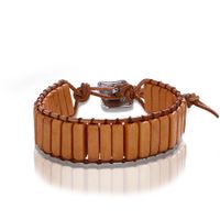 Vente Chaude Chakra Couleur Empereur Pierre Main-tissé Unique Couche Bracelet En Cuir Ethnique Style Carré Bracelet sku image 5