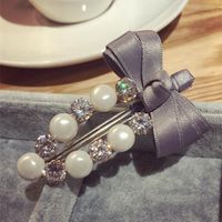 2016 Korea Importierte Qualität Hand Gefertigte Haarschmuck Xiao Xiang Super Flash Pearl Bowknot Seiten Clip Pony Clip Haarnadel Haarnadel Haarnadel sku image 3