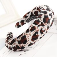 New Leopard Alloy Velvet Sponge Wide Headband Nhhv139912 sku image 1