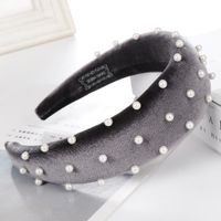 Fashion Multi-color Velvet Bead Sponge Wide Headband Nhhv139950 sku image 7