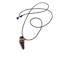 Fashion Simple Amethyst Stone Pendant Necklace Nhom140014 main image 1