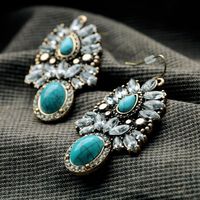 Grenz Überschreitende Qingdao Europäische Und Amerikanische Mode Exquisite Schmuck Großhandel Eingelegte Wasser Tropfen Damen Ohrringe main image 4