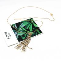 Colored Glass Beads Copper Beads Tassel Pendant Necklace Nhom140025 main image 5