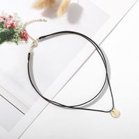 Net Celebrity Korean Simple Short Halsband Legierung Ferkel Münze Doppels Chicht Halskette Weibliche Mehr Schicht Ige Choker Schlüsselbein Kette main image 1