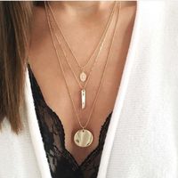 Fashion Metal Word Round Buddha Statue Multilayer Necklace Nhgy140091 main image 1
