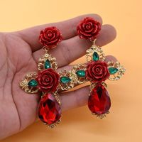 Womens Floral Plating Alloy Earrings Nhnt140108 main image 2