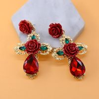 Womens Floral Plating Alloy Earrings Nhnt140108 main image 3