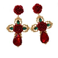 Womens Floral Plating Alloy Earrings Nhnt140108 main image 6