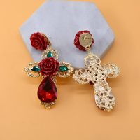 Womens Floral Plating Alloy Earrings Nhnt140108 main image 5