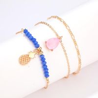 Fashion Simple Alloy Rice Beads Pineapple Drops 3 Sets Of Anklet Bracelet Nhgy140125 main image 5